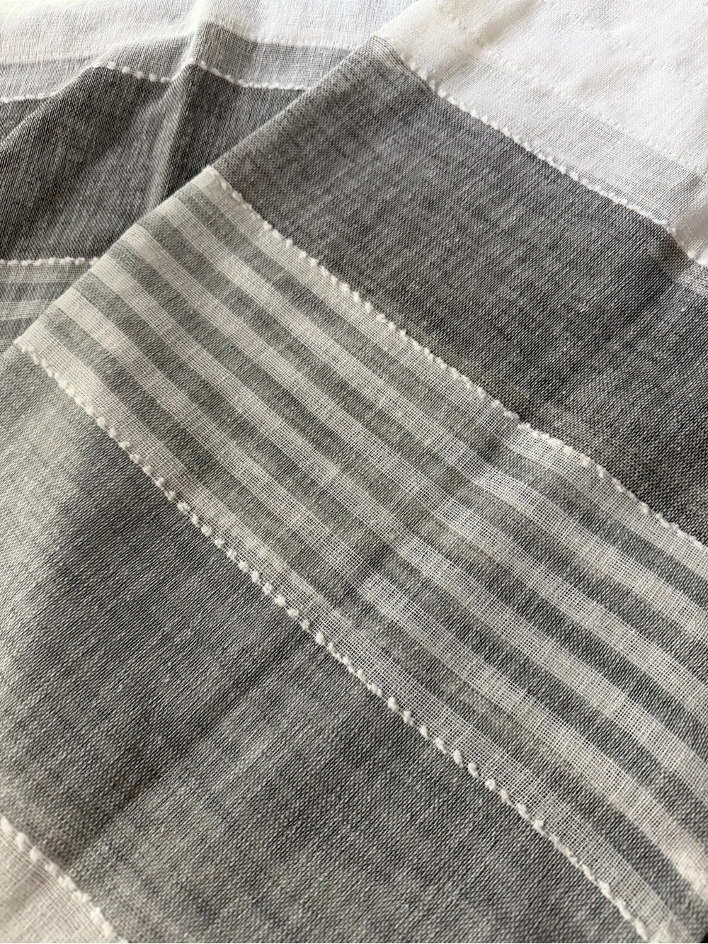 (Sale $5)Neutral Gray and White Striped sheer curtains26”x36”